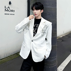 （）小众亮片立体绣花西装外套感轻奢高定西服男5222-P108，男装西服，星座910-5