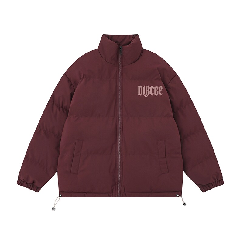 白底23冬季时尚百搭立领印花情侣棉服外套MY62061P85控118,男装棉衣,电商A268-1