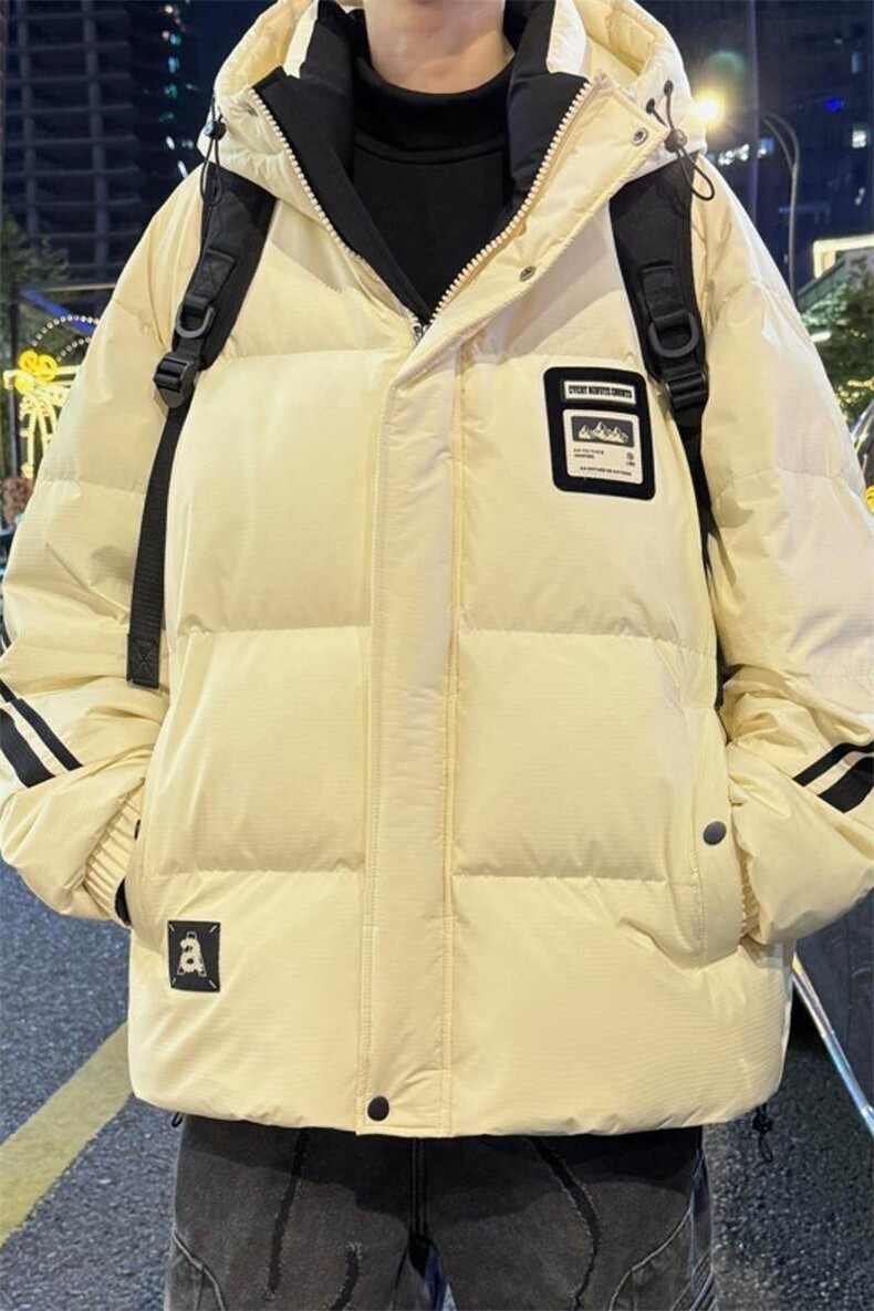 79007-特P258男90白鸭绒情侣款连帽羽绒服男大码轻便冬季潮,男装羽绒服,电商D310B