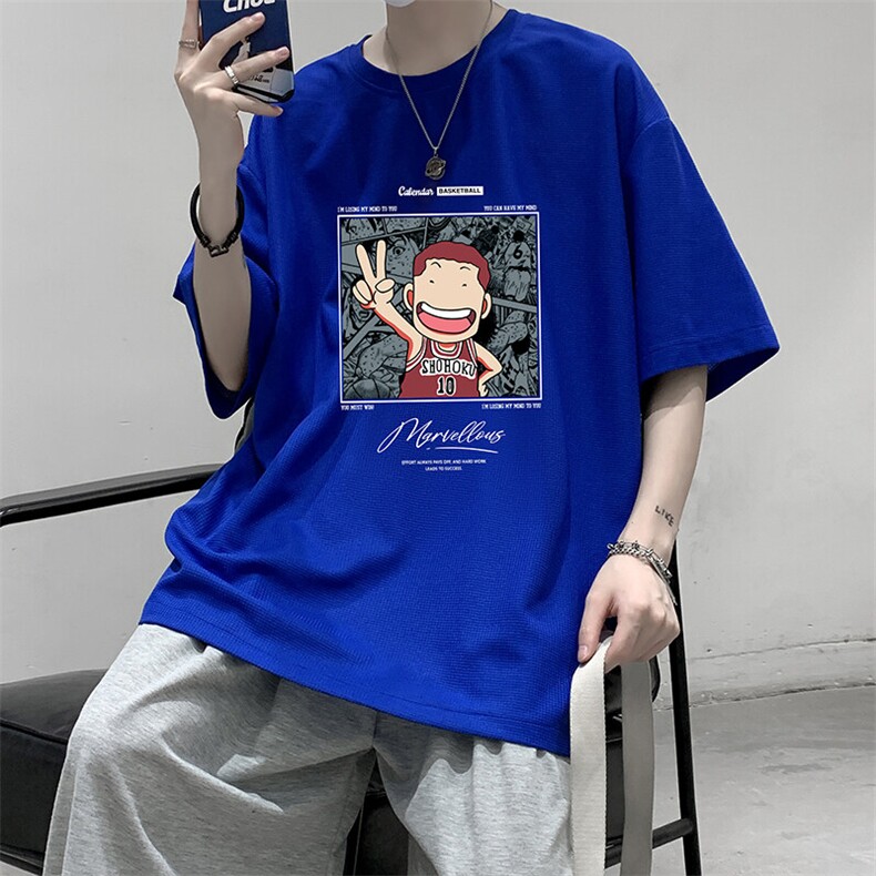 华夫格t恤男短袖男大码五分袖大皂风HT73392-P22,男装T恤,电商A040
