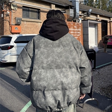 港风PU皮复古做旧双侧金属拉链夹克式加棉棉衣男MY77092P130控198，男装夹克，星座227-7