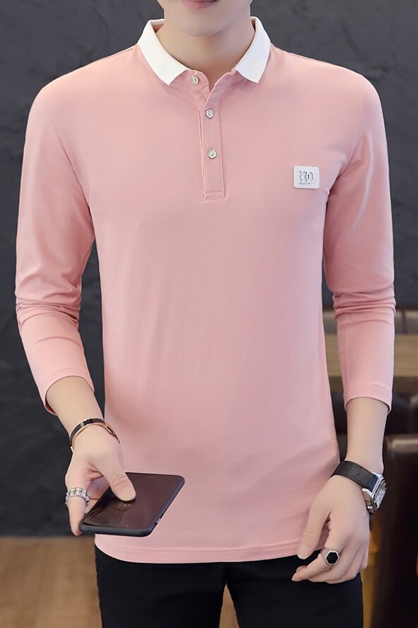 款6701-P40新款男士长袖T恤韩版潮流青年衬衫领POLO衫男,男装T恤,电商D310（原电商305）