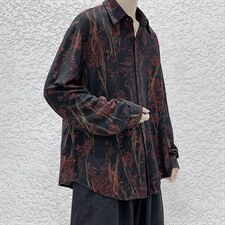 秋季烫金印花长袖衬衫外套男重工花衬衣A430-1-CS11188，男装衬衫，电商A426-1(原A430-1)