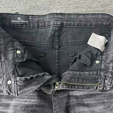 1506-1/KKP351/P42高街vibe风水洗黑色微喇叭牛仔裤直筒修身百搭，男装牛仔裤，星座1506-1