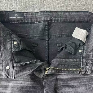 1506-1/KKP351/P42高街vibe风水洗黑色微喇叭牛仔裤直筒修身百搭图片