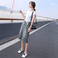 显瘦修身百搭优雅休闲短袖套装/套裙2021年夏季潮流简约个性，女装套装/套裙，钱塘布衣