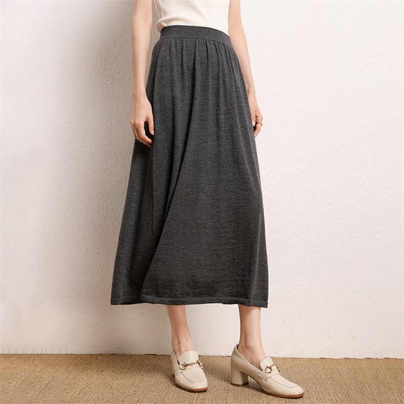 999我们真的不一般奢靡享女神百搭A字精纺山羊绒半身裙春夏显瘦，女装半身裙，江帆羊绒