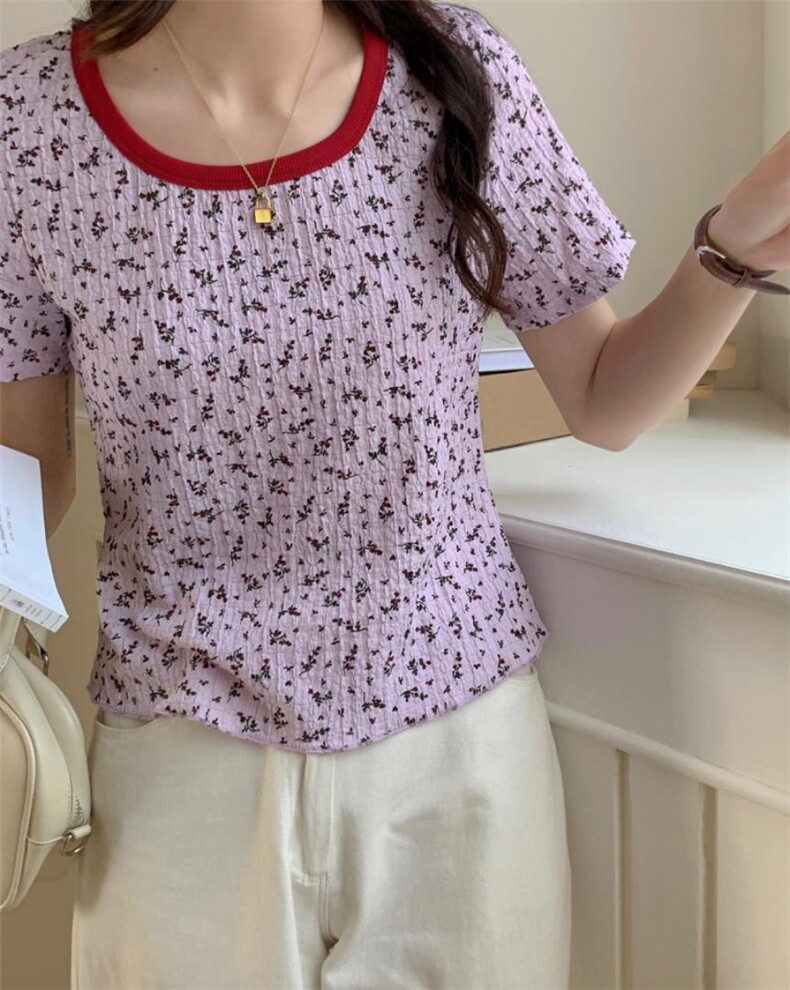 韩系气泡碎花T，其它，DAP