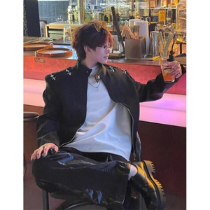 高级感痞帅男装外套短款设计感cleanfit高街飞行员夹克 J2578图片