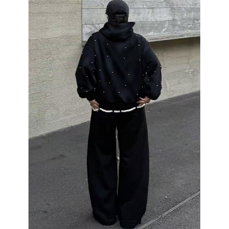 JY763-59美式高街复古扎染珍珠点缀喷绘连帽卫衣男女,男装卫衣,星座1501-3