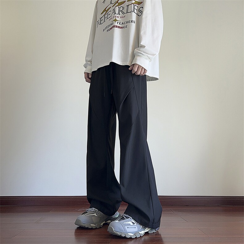 KP851P40港风宽松三防冲锋裤休闲裤直筒拖地裤束脚裤卫裤,男装休闲裤,星座1204-3