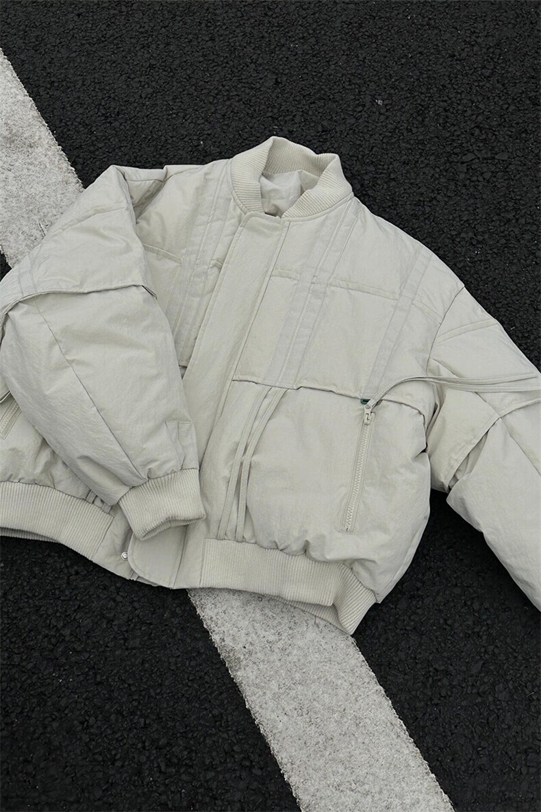 【有货】纯色拼接工装棉服机能棒球服棉衣棉袄外套MY63特P93,男装棉衣,星座908-1