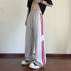 2025夏季新款撞色条纹设计宽松休闲冰丝裤B315-K25697-特p30控58，男装休闲裤，电商B315