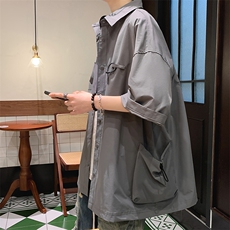 B225-仔仔图-C6090--P58--X75--全棉--纯色侧口袋POLO短袖T恤，男装T恤，电商B225