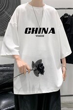 Q11001-P30春夏季七分袖t恤男大码五分袖男短袖中袖大皂风，男装T恤，电商A040