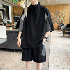 夏季薄款美式潮牌短袖短裤套装帅气搭配一套6129特P65控98，男装牛仔裤，电商A309