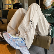 港风秋季新款INS高级格子纹理宽松阔腿休闲裤B315-K23460-p55控68，男装休闲裤，电商B315