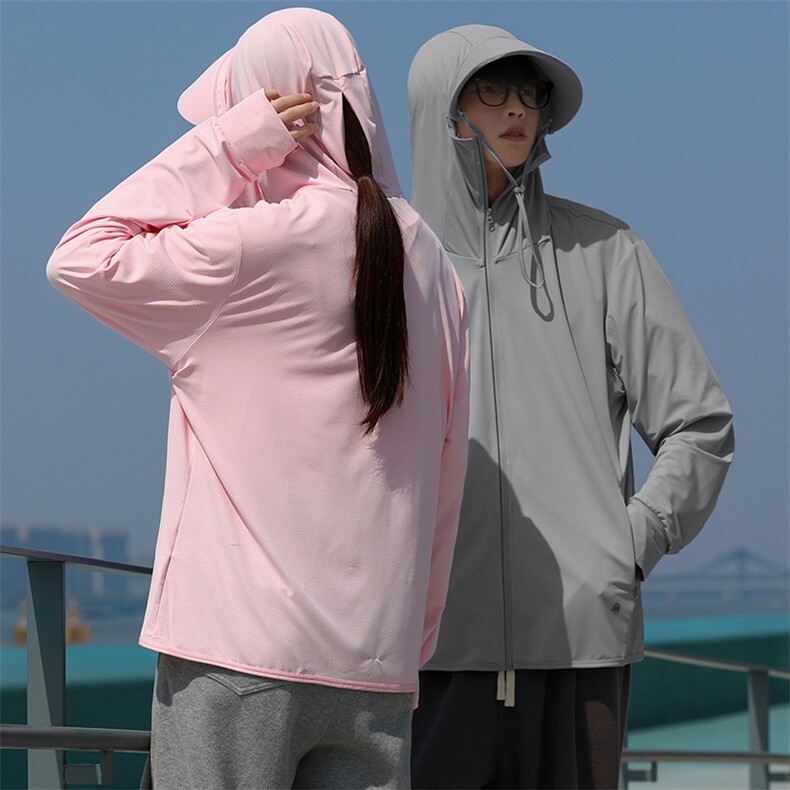 夏上新中性冰感休闲防晒衣可拆卸帽檐上衣外套男女情侣9109-P45，男装防晒衣，电商A441-1