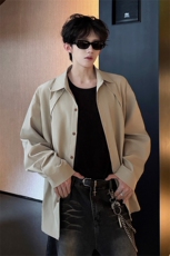 CS1159-特P33控58秋季潮流大码拼接高级感痞帅衬衫宽松外套男，男装衬衫，电商A059