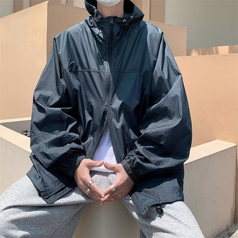 防紫外线连帽夹克男夏季薄款冰丝户外防晒服冲锋衣Y118-P37,男装防晒衣,星座1109-3