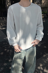 休闲圆领打底上衣男慵懒cleanfit长袖T恤肌理感5Q4060-TP2548图片