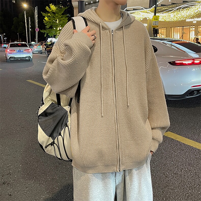 双拉链针织开衫男女韩版潮流宽松百搭帅2024秋冬ins毛衣MZ456-P57,男装针织衫/毛衣,星座412-3