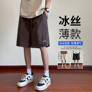 ！2023夏季冰丝透气激光冲孔男士短裤清爽五分裤DK251P45控69图片