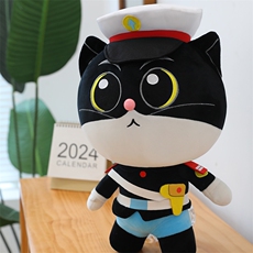 彤彤毛绒玩具 黑猫警长