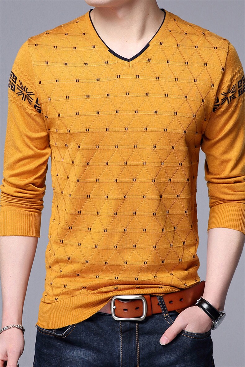 BJY1717冬季新款男士V领薄款毛衣针织打底衫男装保暖P50，男装针织衫/毛衣，电商B360