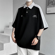 2024夏季潮牌华夫格Polo衫美式复古撞色翻领短袖T恤T1687-P30，男装Polo衫，星座512-4