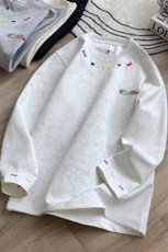 主推款250克春季重磅砂洗做旧刺绣天丝棉长袖T恤JF412-特P45控78，男装T恤，电商A422-1