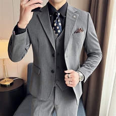 507A-SJT812-P2102025春装时尚男士英伦双扣媳妇三件套，男装西服套装，星座507A（原星座306B-2）