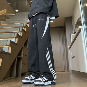 秋季新款条纹拼接字母绣花防水冲锋休闲裤 XZ604-KG93-特P40控78图片
