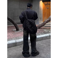 基础款黑色棉服男冬季美式潮牌痞帅夹棉加厚立领棉衣外套，男装棉衣，星座506A