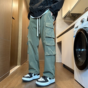 港风工装休闲裤宽松运动裤拖地裤束脚裤男KP867 P55图片