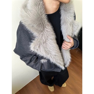 现货座山雕毛领拼接连帽棉服短款防水加厚外套男MY277/P140图片
