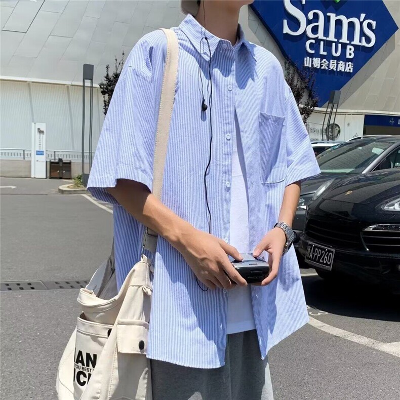 2025夏季薄款休闲短袖衬衫衬衣CC822,男装T恤,星座1108