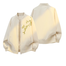 1506-1/JBF091/P49帛跃新中式翠竹印花长袖衬衫男休闲棒球服外套，男装衬衫，星座1506-1