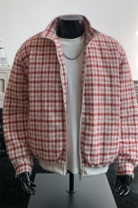 复古风格撞色格纹加棉棉衣潮流百搭日系时髦上衣外套HY877P90，男装棉衣，电商A102B