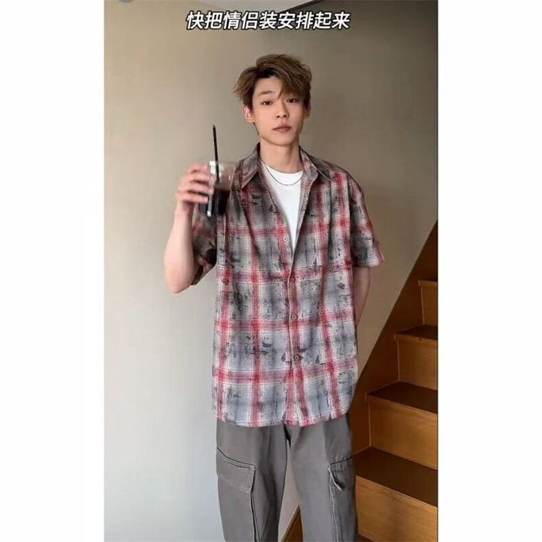 主推可谈可谈可谈CT25102批38现货款杭州货夏季短袖衬衫,男装T恤,星座1004-6