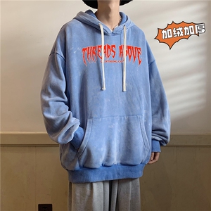 加绒新款港风宽松连帽套头卫衣X5670-常规P70控88-加绒P80控98图片