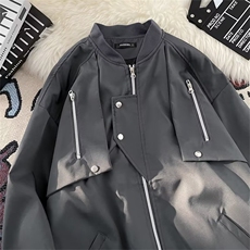 美式复古高街工装多口袋飞行员棒球服外套男潮牌宽松夹克J625，男装夹克，星座1116A-1（原606A）