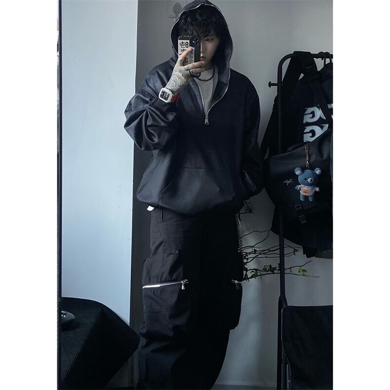 档口图何秋亊同款渐变色卫衣设计感拉链连帽外套WY888-P65,女装短外套,星座1213