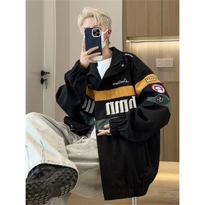 美式复古机车服外套男秋季新款高街潮牌刺绣上衣MW118-P71图片