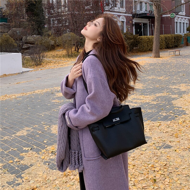 新款70羊毛大衣送围巾2D014-10053-P275-K398,女装毛呢外套,2D014