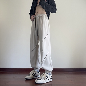 秋季现货宽松纯色束脚垂感休闲裤男DSA157B-K9855-P40图片