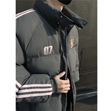 冬装新品港风织带棉服刺绣logo棉衣休闲加厚外套男G1105P118，男装棉衣，电商A339