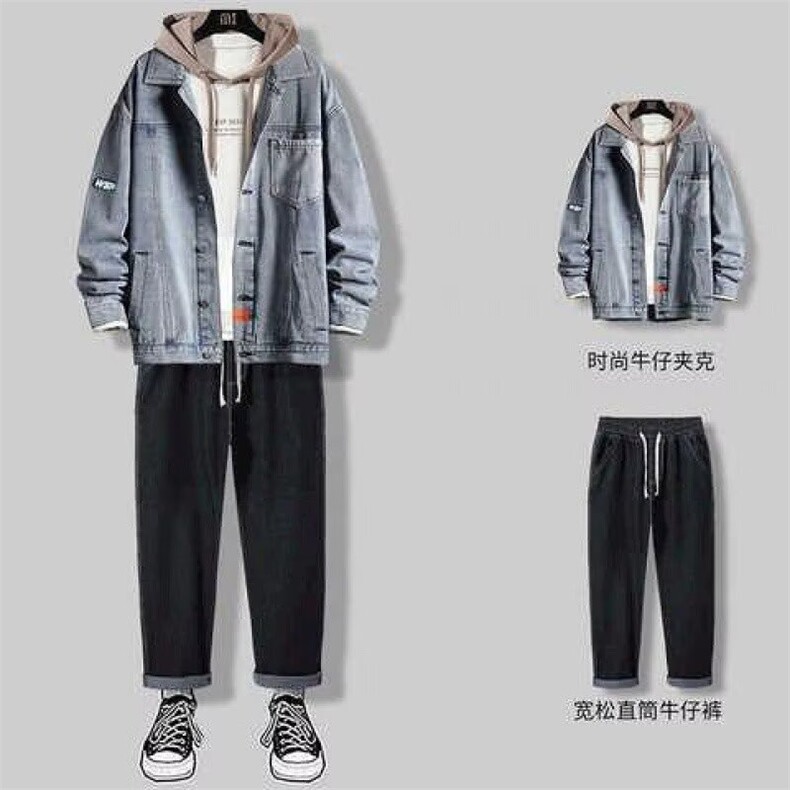 1506/QY80220/P44牛仔外套男生夹克大童男装上衣休闲学生宽松士潮,男装工装外套,星座1506