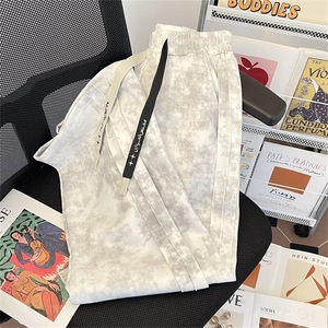 美式浅条纹扎染新款男秋冬裤复古宽松慵懒风阔腿裤子BK55/P46图片