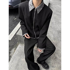 潮流拉链美式街头翻领休闲短宽秋冬夹克潮标准常规款青少年常规，男装夹克，星座506A